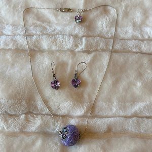 Sterling rhinestone necklace set